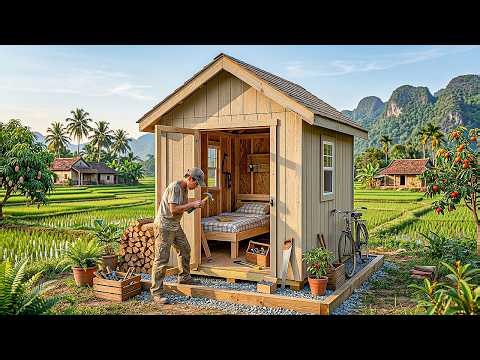 TIMELAPSE: Orphan Boy Building Doors and Beds to Finish His House After Hard Times
