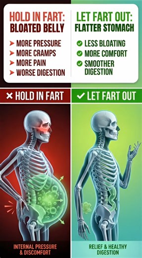 Hold In Fart VS Let Fart Out | What Happens Inside Your Body #facts #health #food