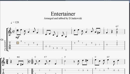 The Entertainer Guitar Tabs