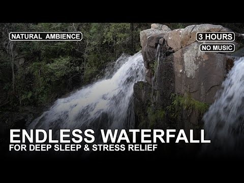 3 Hours Epic Waterfall Soundscape | ASMR Powerful Natural White Noise for Focus