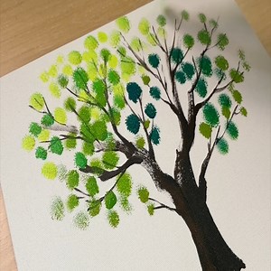 Painting a Tree / Easy Acrylic Painting Technique | MAY Art.