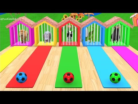 Crazy 3D Animal Slide Challenge 🐘🐅 | Cow, Gorilla, Hippo & More Fun Gameplay