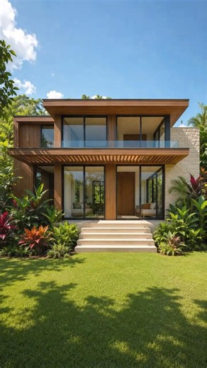 🏡 Maison tropicale contemporaine | Modern Tropical Home #tropicalhouse #maisondumonde