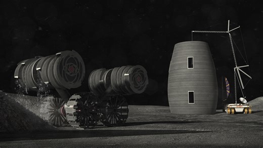 Nasa’s towering ‘Moon stone’ homes created by harvesting alien lunar rock with giant ‘mining robot’ reveale...