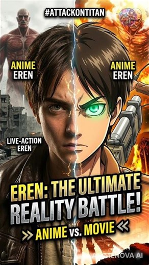 EREN: Anime vs Live-Action! Which is BETTER?! 😱⚔️ | #attackontitan #erenyeager #anime .