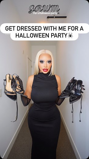 7.6K reactions · 61 comments | Get dressed with me for a Halloween party️@fashionnova -ashlee backless maxi dress #grwm #kimk #ahs #spidercostume | Thefashionfreakk | Facebook