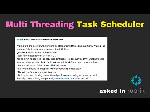 Multi Threading | Java | Rubrik Multi Threading Round | Multithreaded Task Scheduler