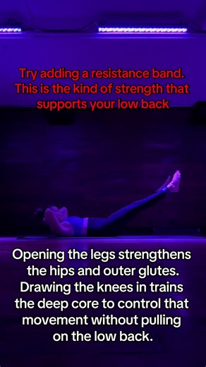 The band challenges hip stability, while the knee-in trains deep core control and pelvic support. This is especially helpful if: •you’ve had low back or pelvic discomfort •you’re returning to exercise after time away or postpartum •your core feels “weak” or disconnected during leg work •you want strength that feels supportive, not straining. Try this so everyday movements and workouts feel more stable and controlled. ********* #deepcore #coreexercises #pilatesinstructor #resistancebandworkout #w
