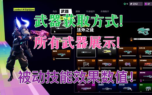 Arcadegeddon 武器解锁方式 和 被动技能提升数值