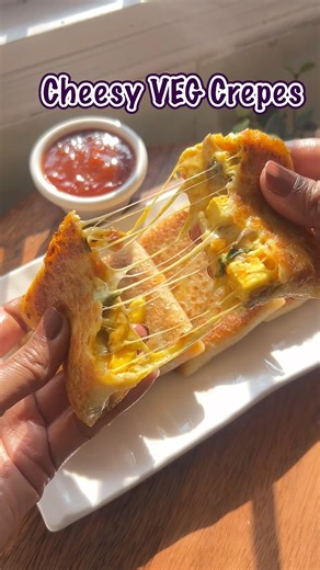 Cheesy Veg Crepes | Easy And Perfect Breakfast For Kids | Paneer Crepes..🔥😋 #crepes #crepesrecipe