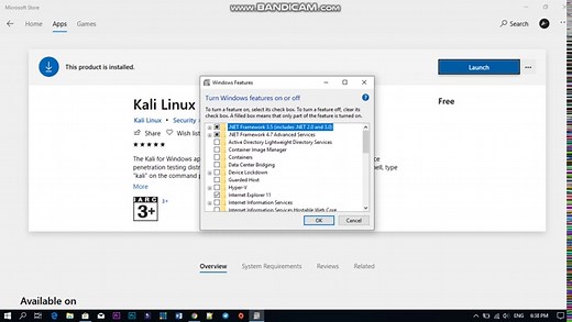 Install Kali in Window 10 (Error- 0x8007019e)(Windows Subsystem for Linux not enabled)
