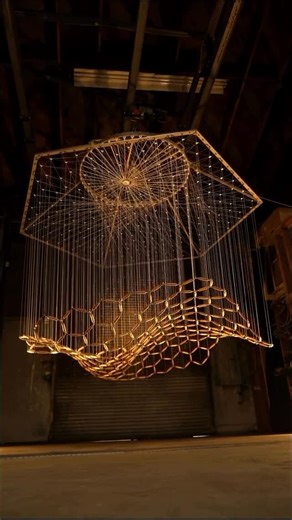 Designers Need on Instagram: "Check out ‘Cadence 2024’ by @reubenmargolin, a stunning 11-foot kinetic sculpture and was commissioned by Citizen for their new building in downtown Oklahoma City. How cool is that? “This shows the last two steps of making Cadence - putting on the lower links while the wave is at zero amplitude, and then adjusting the amplitude to see the wave for the first time. So fun! This is the first time l’ve made a sculpture with an open cell hexagonal pattern. The previous h