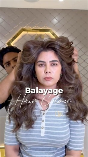 Ash blonde tone hair color Balyage.hair transformation with global to give blended result#ashblonde
