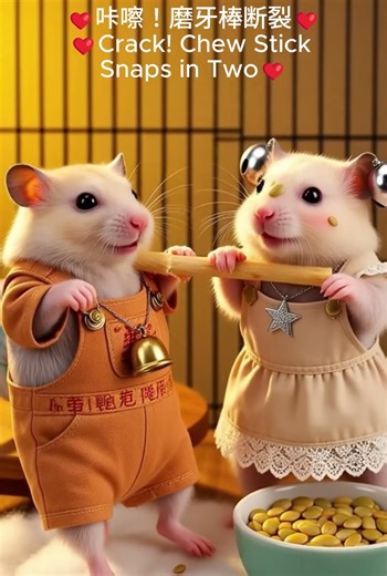 Chew Stick Chaos! Hamsters Face-Plant & Become Pancakes 🐹 #Little Hamster