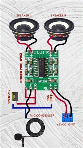 DIY Condenser Microphone + PAM8403 Amplifier