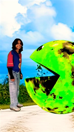 I jump on monster Pac Man vs big monster Pac Man game over #shorts #youtubeshorts #viral #funny #vfx