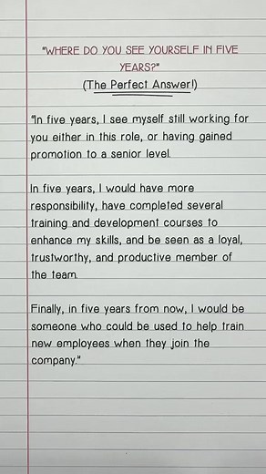 551K views · 5.6K reactions | Where do you see yourself in 5 years? Job interview questions answers tips #fbreelsvideo #English #businessenglish #interviewtips #interviewquestions #Jobs #interview #jobinterview #interviewskills #fypシ゚ #foryou | English Tuition | Facebook