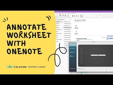 How to import printout to OneNote & annotate using Huion graphics tablet including button shortcuts?