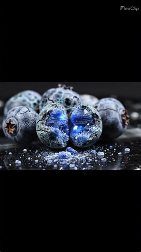 【ASMR】Cutting Fossilized Blueberries (Sapphire Gem Core Inside) #shorts #asmr #asmrcutting