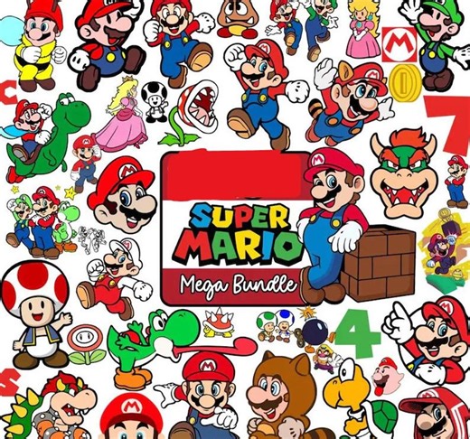 Super Mario SVG Bundle, Cricut Cut Files, Clipart, PNG (digital Download) - Etsy