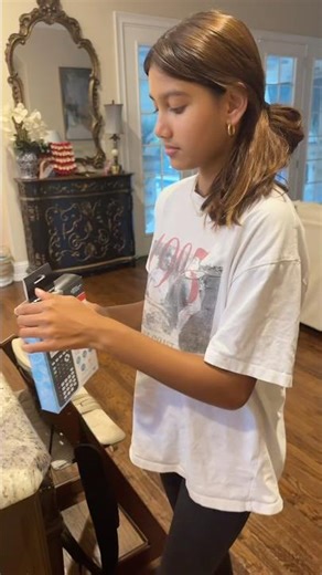 📈✨ How is she already using a graphing calculator?! 🤯 #momof5 #mathgenius