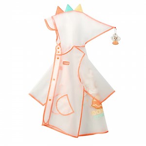 [Hot Item] Cute Cartoon Printing Transparent EVA Raincoat with Hooded for Kids Children