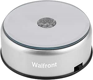 Walfront 4" 7 LED Display Base for Crystals Glass Art,Colorful Light Rotating Crystal Display Base Stand with AC Adapter