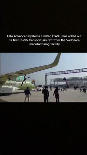 TASL Rolls Out First C-295 Aircraft from Vadodara Facility #youtubeshorts #indian #indianarmy #army