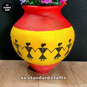 123K views · 2.1K reactions | Amazing Warli painting on pot & decoration living room | S. S. standard crafts | Facebook