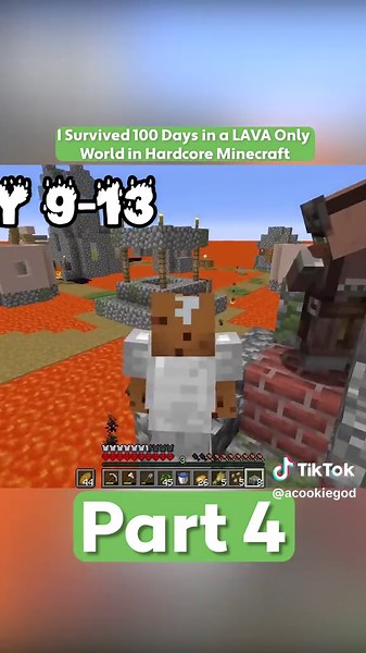 i survived 100 Days in a lava only world in hardcore minecraft #minecraft #hardcore #letsplay #fyp