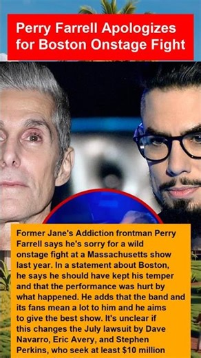 Perry Farrell Apologizes for Boston Onstage Fight