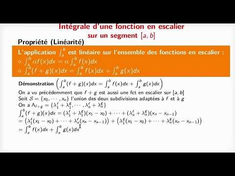 S1 5 Linearite de l'intégrale d'une fonction en escalier