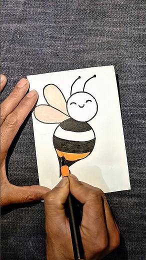 Cute Bee Drawing 🐝 | Easy Bee Drawing Step by Step #youtubeshorts #shorts