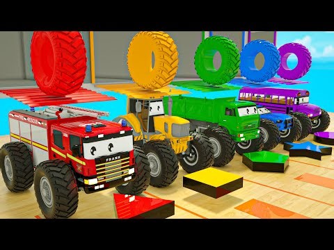 Baby Shark + Wheels On the Bus - Triangle, cube, star, changing wheels to shapes-Baby Nursery Rhymes