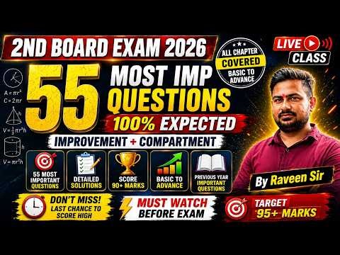 Class 10 Maths 2nd Board Exam 2026 | Most Important Questions | By Raveen Sir