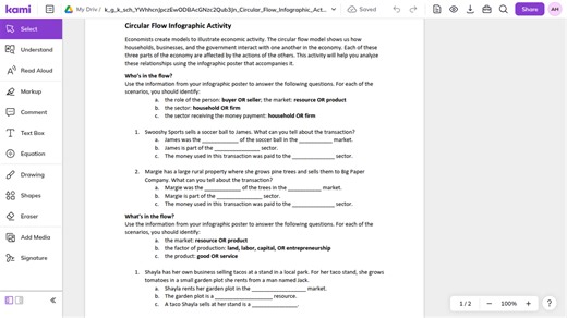 Circular Flow Infographic Activity  Economists create models to... | Filo