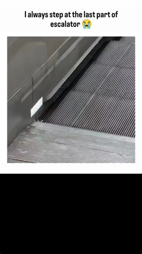 FUNNY SHORT CLIP on Instagram: "The post features a 20-second video showing a high-heeled shoe getting caught in the narrow gap where an escalator step meets the landing plate, pulling the wearer’s foot forward before she manages to free herself. The reel frames the incident as a reminder of how quickly everyday moments can turn dangerous, especially on moving walkways where loose clothing, footwear, or bags can become trapped in mechanical seams. The tension in the clip is amplified by the sudd