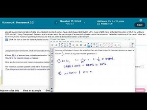 Math 14 HW 3.2.43 Using Chebyshev's Theorem