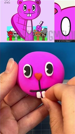 I made a TOOTHY (Happy Tree Friends) [REALITY GLITCH!!] Sprunki OC out of clay #incredibox #sprunki
