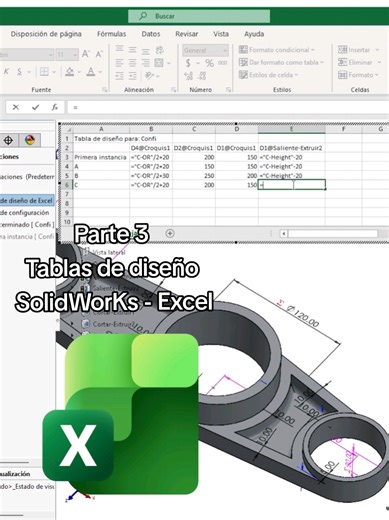 Tablas de Diseño en Excel para SolidWorks
