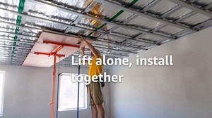 11FT Drywall Lift Sheetrock Lift, 150LBS Capacity, Drywall Lift Panel Hoist with Telescopic Arm, Drywall Jack Lift for Home Improvement Classic, 4'x16' Panel Size, Red, Steel