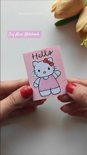 Make Your Own ADORABLE Mini Kitty Notebook! #craftforkids