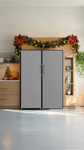Meet the Defy Titanium Inox Upright Fridge and Freezer Pair - the perfect duo to keep your kitchen cool, organised and ready for every holiday feast! ❄️ Frost-free technology: no ice build-up, no holiday hassle. ❄️ Reversible doors: adaptable to any kitchen layout. ❄️ Spacious, flexible storage: room for all the trimmings and leftovers. ❄️ A energy rating: cool performance that keeps costs down. Take your hosting to the next level! 🩶✨ | Defy