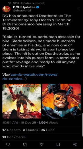 DC has announced Deathstroke: The Terminator #dcccomics #deathstroke #sladewilson #shorts #short