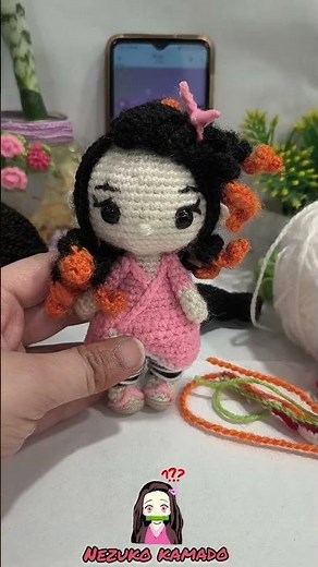 🍃From the bamboo muzzle to the pink kimono👘—Nezuko is finally off the hook!🧶✨#fup #nezuko #crochet