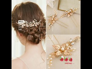 Gold Hair Accessories Bride Wedding Hair Pins, Bridal Head Piece Gold Hair Pins Hair Accessories for Women girls Pack of 2