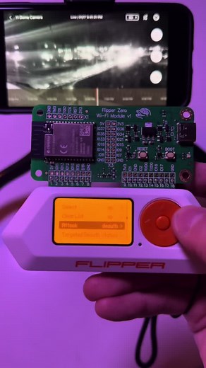 Disconnecting camera with flipper zero deauth attack. No wifi needed. Disconnects all cameras with one click just need the wifi name. ##hacker##flipperzero##flipper