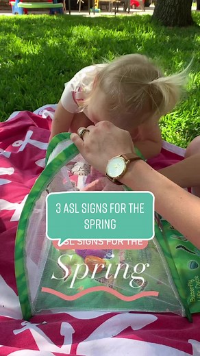 These 3 ASL signs are egg-cellent! 🐣 📱Check out my blog post “Sign Language for the Spring” for book recommendations and activity ideas to go along with these signs! Here’s the breakdown of how to sign them ⤵️ 🌼FLOWER: flat-O handshape taps either side of the nose 🦋 BUTTERFLY: blades crossed & facing you, thumbs interlocked, and flapping together 🌧️ RAIN: claw handshape pulses downward ➡️What are you looking forward to doing with your little one this spring? Please share in the comments! #b