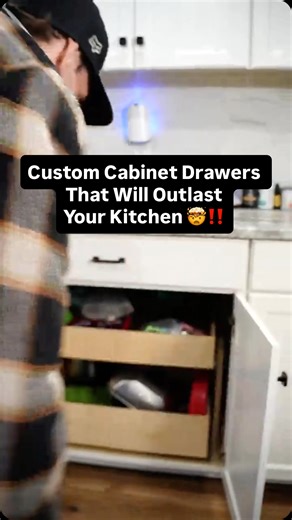 Custom cabinet drawers that will outlast your kitchen ‼️ Check the link in our bio 🔗 #interiorcabinetsolutions #pulloutshelves #kitchenupgrade #cabinets #customcabinetry | Interior Cabinet Solutions