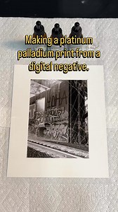 Making a platinum palladium print from a digital negative made from an iPhone shot. Trying a different paper with this curve. 1st street bridge DTLA | UV Photographics